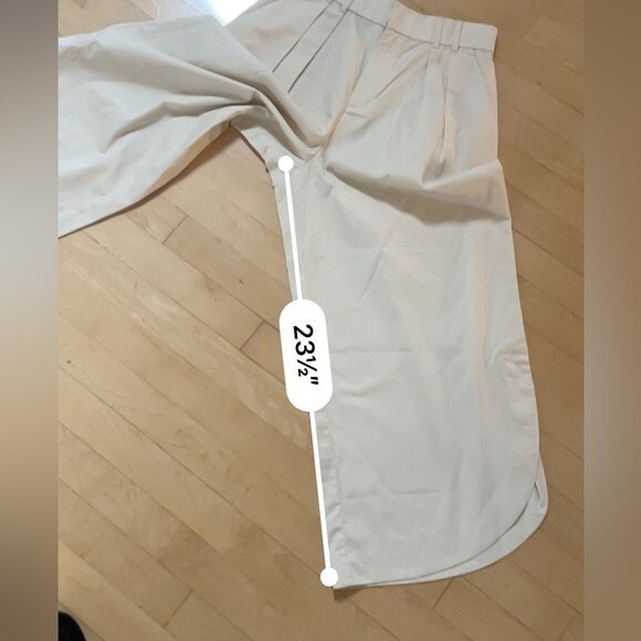 Anthropologie  Mare Mare Curved-Hem Chino Pants in Light Sand NWT - Picture 8 of 12